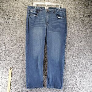 CASLON Jeans Womens 16 Blue Straight Stretch Mid-Rise Denim
